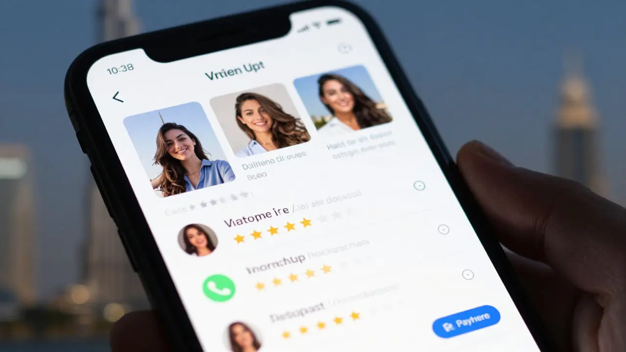 A verified escort profile on a trusted platform with authentic photos and secure payment indicators.